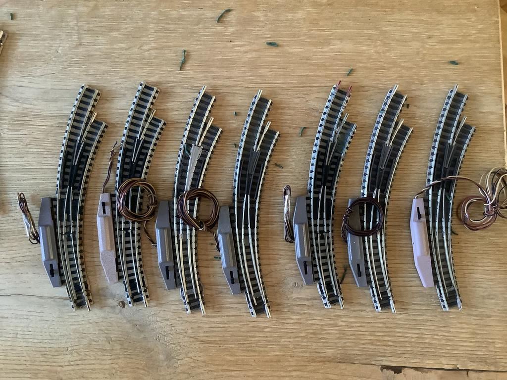 Fleischmann Piccolo 9142 HO el wissels rechts 7 stuks/ 7x L, Overige merken, Gebruikt, Gelijkstroom of Wisselstroom, Rails