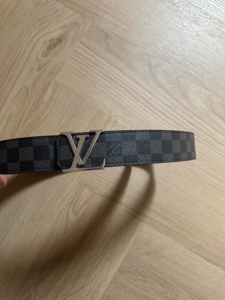 Luxe designer riem - Damier Ebène - Zwart - 110, Ophalen of Verzenden, Zo goed als nieuw, Zwart