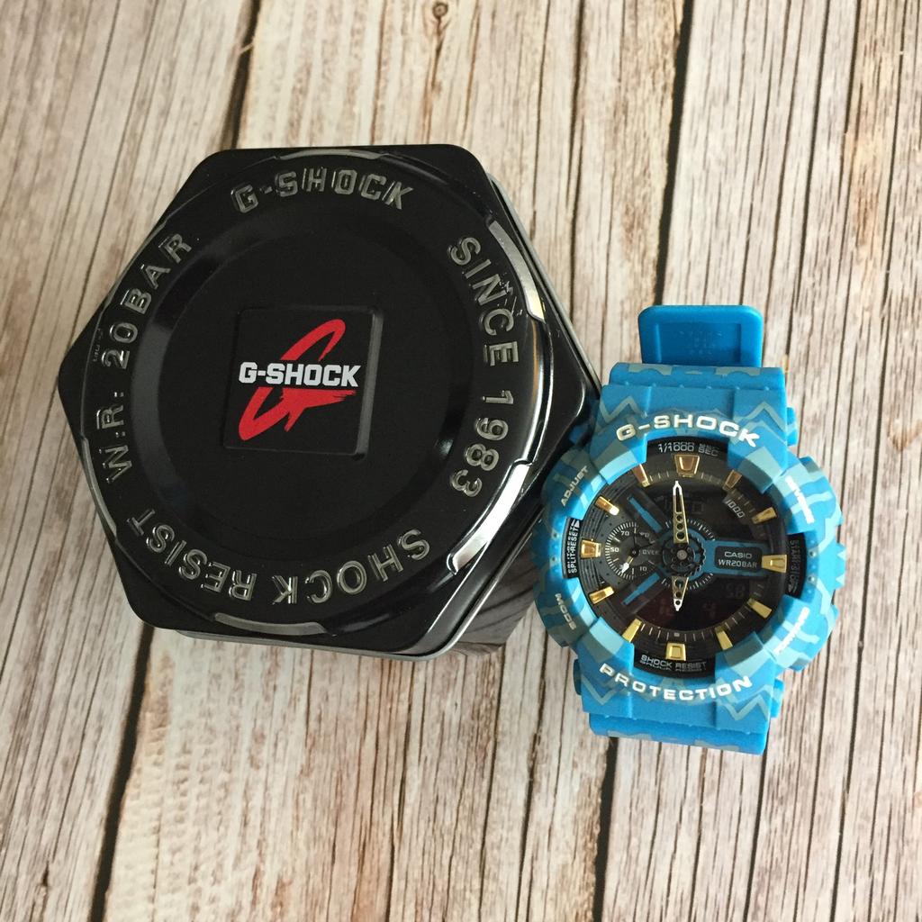 Blauwe g-shock type GA-110TP g shock gshock aztec zig zag, Ophalen of Verzenden, Nieuw, Kunststof