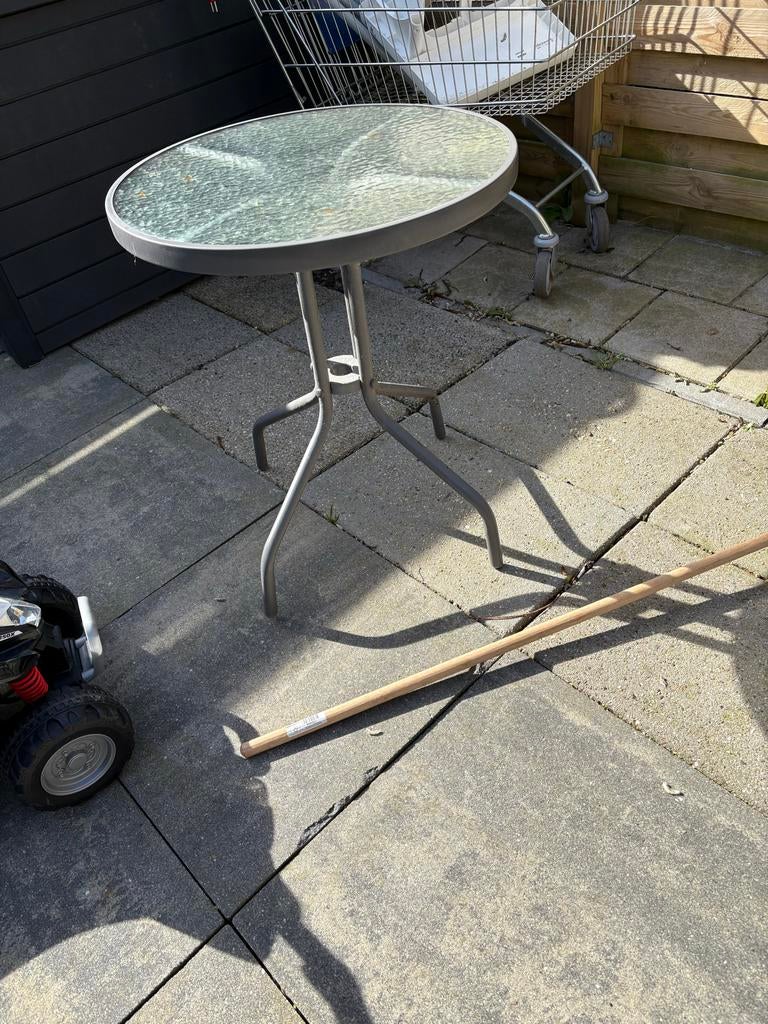 Bistro tafel, Tuin en Terras, Tuintafels, Ophalen, Gebruikt, Rond, Metaal