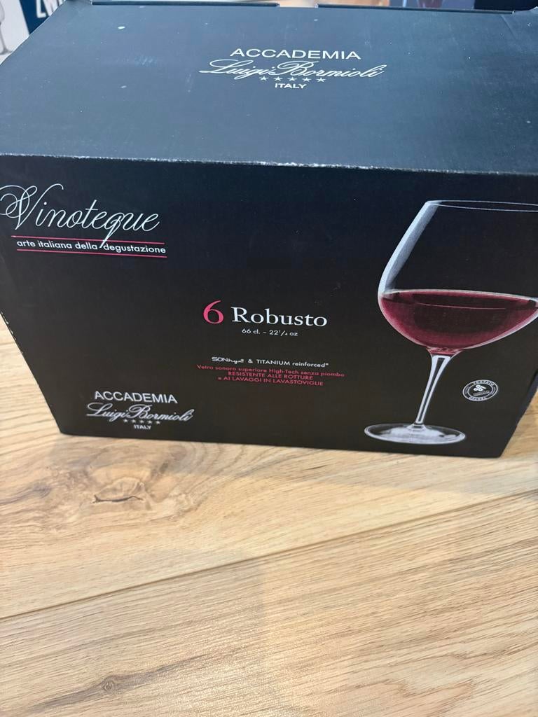Luigi Bormioli Robusto wijnglazen - 6 stuks, Glas of Glazen, Nieuw, Ophalen of Verzenden, Glas