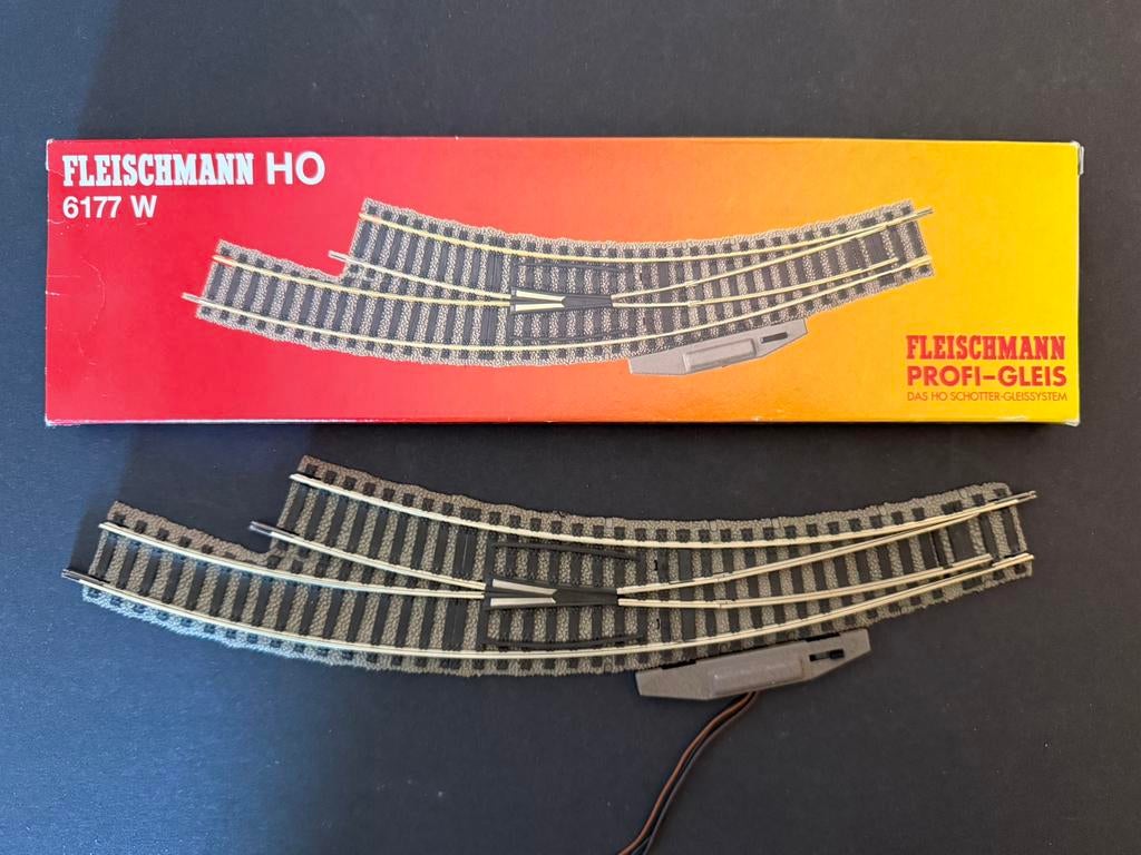 Fleischmann Profi Gleis gebogen wissel R Ho, Gebruikt, Gelijkstroom, Fleischmann, Rails
