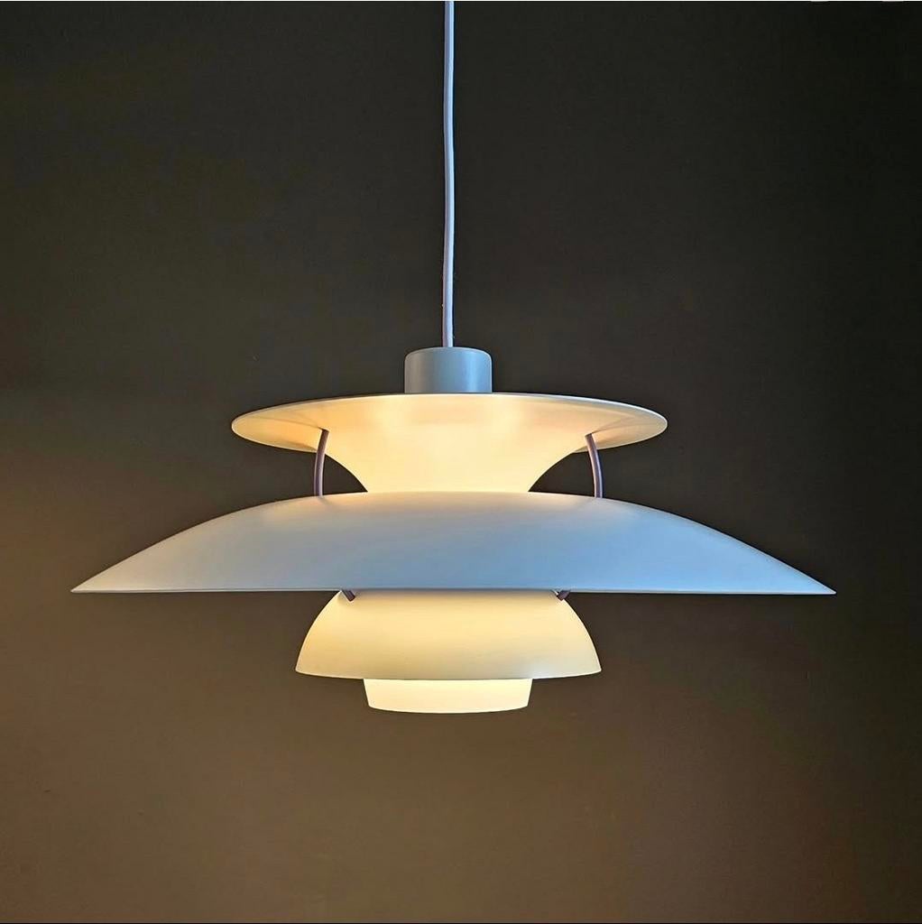 Ophangklaar witte PH5 Louis Poulsen - Vintage Deens design