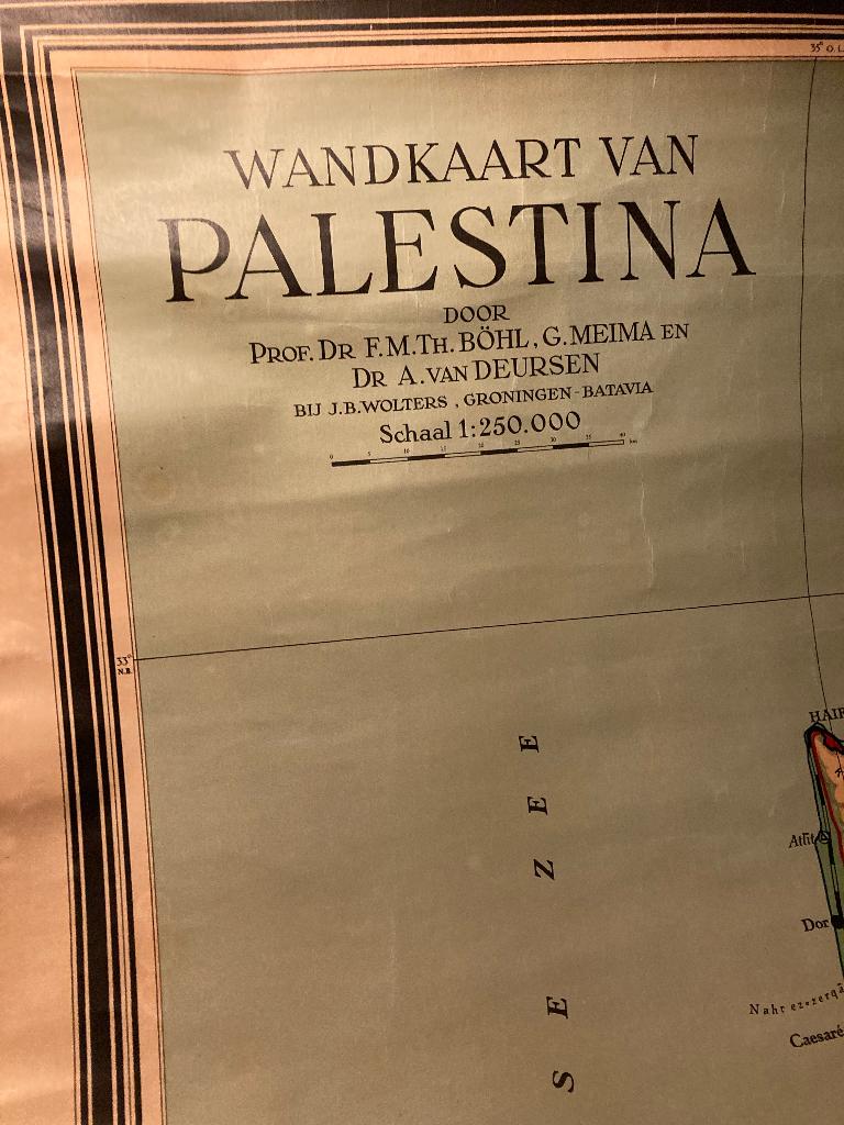 Wandkaart van Palestina, Antiek en Kunst, Curiosa en Brocante, Ophalen