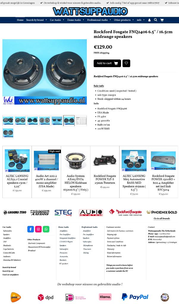 Rockford Fosgate FNQ2406 6.5'' / 16.5cm midwoofer speakers, Gebruikt, Audio-design, Am Breilingsweg 3, 76709 Kronau, Duitsland