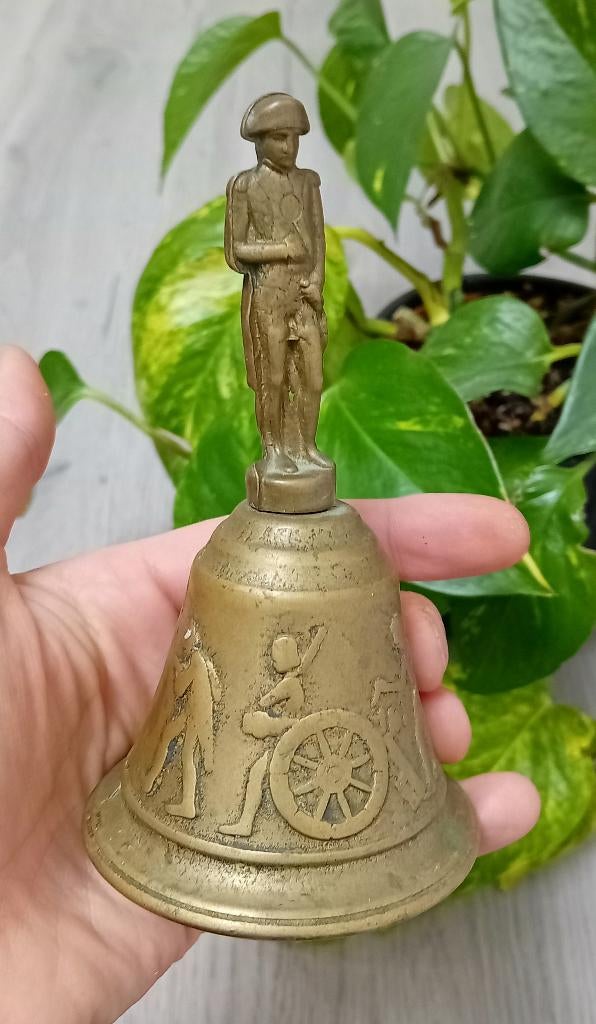 vintage bronzen tafelbel met afbeelding van napoleon bonapar, Ophalen of Verzenden