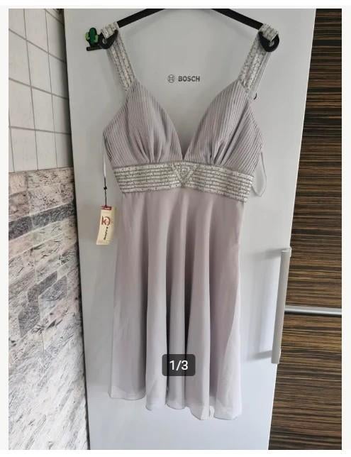 Lichtgrijze galajurk Maat 16 h3, Galajurk, Gayting, Maat 46/48 (XL) of groter, Onbekend