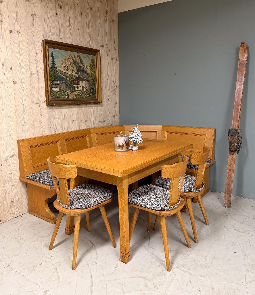 Oostenrijkse hoekset - Alpen Stube set - Hoekbank met tafel, Ophalen