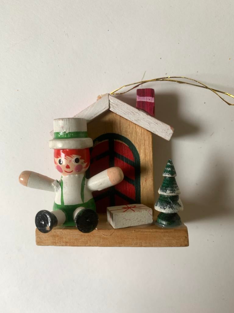 Houten vintage Kerstboomhangers kerst engeltjes, Diversen, Ophalen of Verzenden, Gebruikt