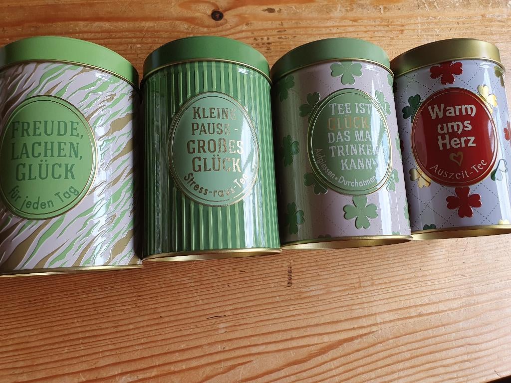 Leuke thee blikjes met originele teksten, Ophalen of Verzenden, Nieuw, Thee