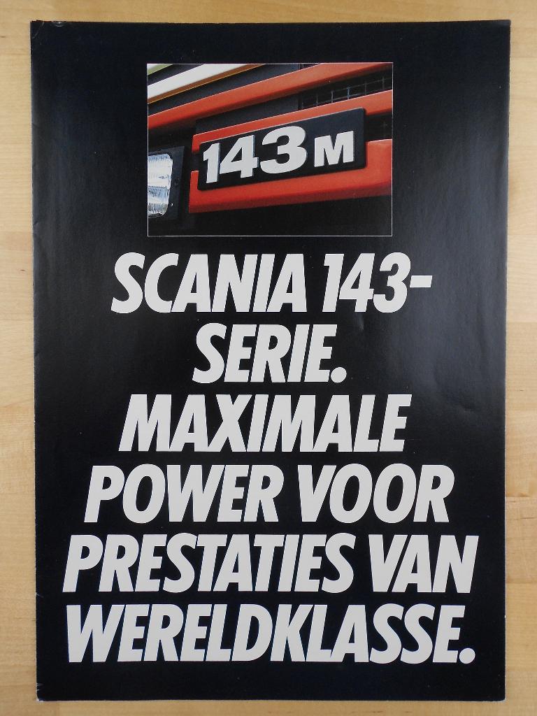 Scania 143 Brochure ca 1989 - Front & Torpedo T143 V8, Ophalen, Zo goed als nieuw, Overige merken, Scania