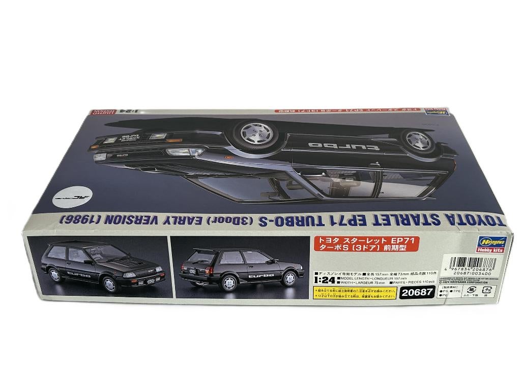 Hasegawa 1/24 Toyota Starlet EP71 Turbo S HAS-20687, Overige merken, Auto, Groter dan 1:32, Nieuw