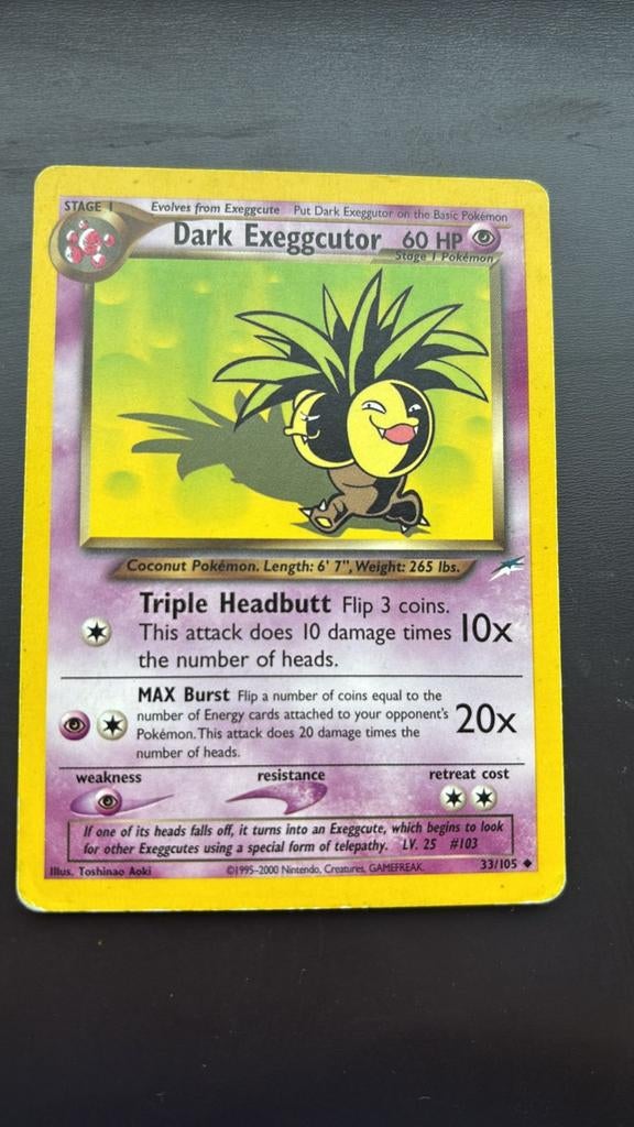 dark exeggutor 33/105 pokemon neo destiny, Verzenden