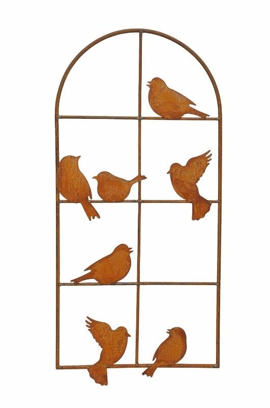 DECORATIE RAAM - VOGELS - IJZER - ZWART