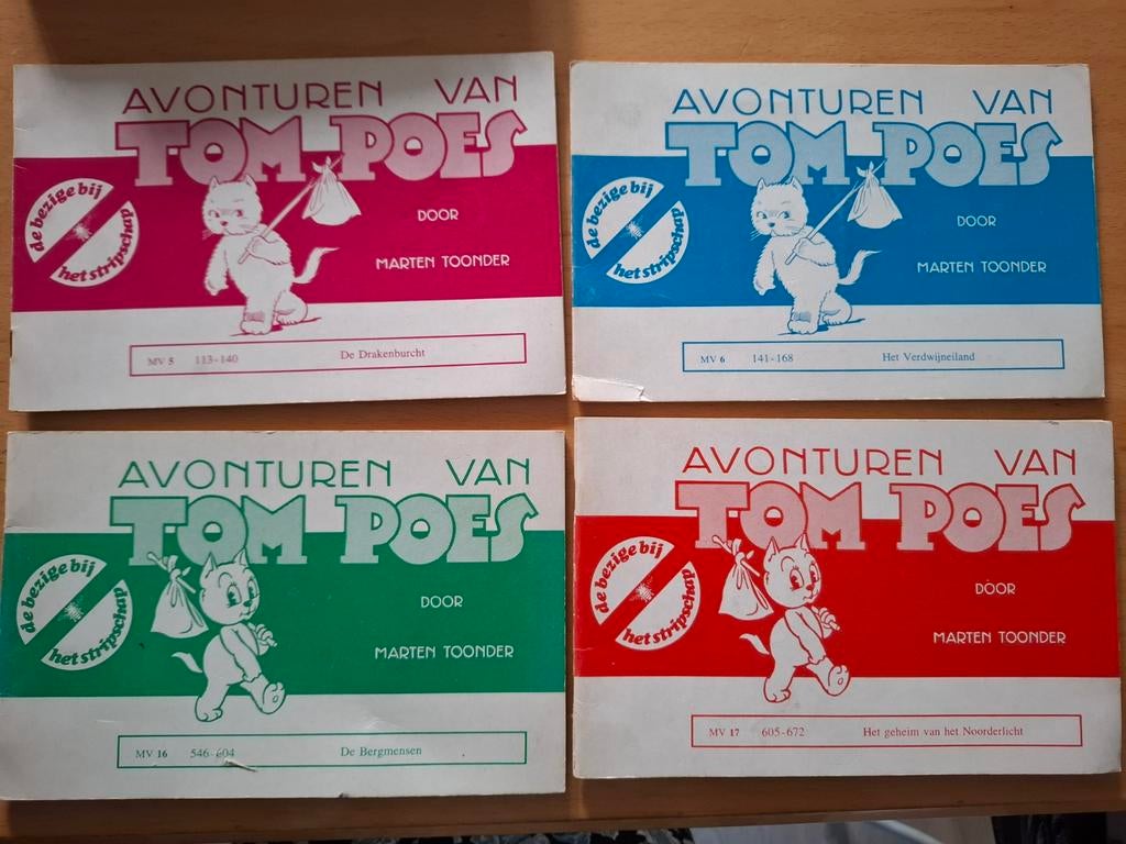 4 x avonturen van Tom Poes 1975, Meerdere stripboeken, Ophalen of Verzenden, Gelezen