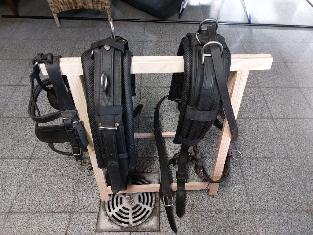 Ideal zwart lederen tweespan tuig maat full, Dieren en Toebehoren, Ophalen, Zo goed als nieuw, Overige soorten