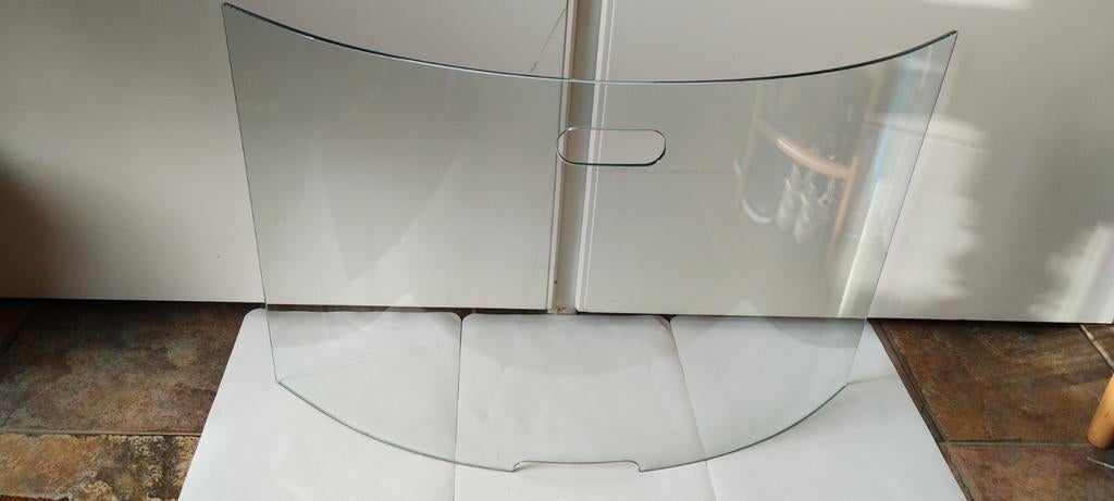 Glazen haardscherm - Modern gebogen design, Ophalen, Gebruikt, Vrijstaande haard, Overige soorten