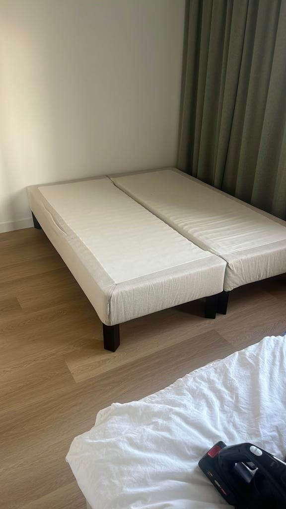 Espevar bed 160x200, Ophalen, Beige, Tweepersoons, Zo goed als nieuw