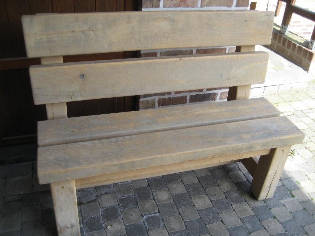 Tuinbank massief eiken hout, Tuin en Terras, Tuinbanken, Ophalen, Hout