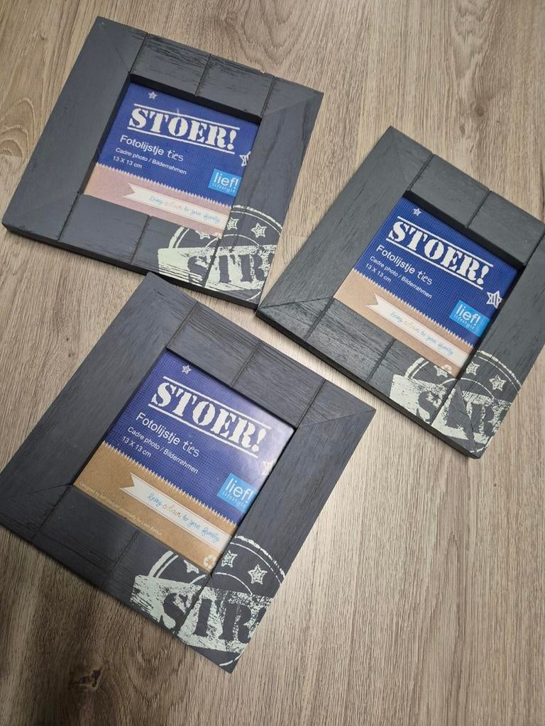 3x fotolijstje van stoer!, Ophalen of Verzenden, Zo goed als nieuw