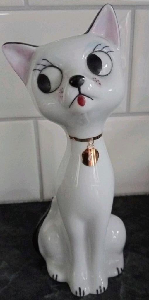 Vintage kat porselein 21cm, Verzamelen, Beelden en Beeldjes, Ophalen, Zo goed als nieuw, Dier
