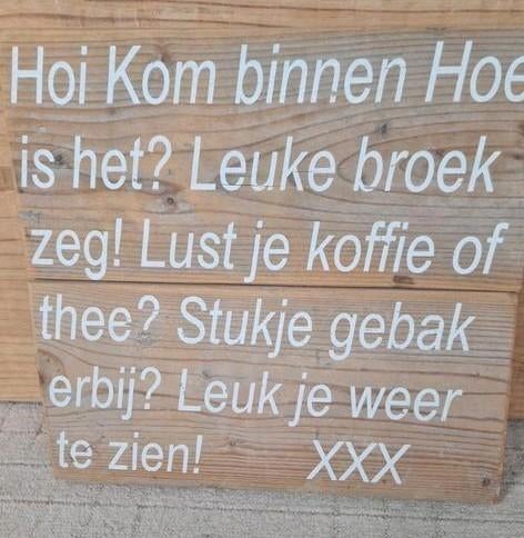 Houten Welkomstbord, Huis en Inrichting, Ophalen of Verzenden, Gebruikt