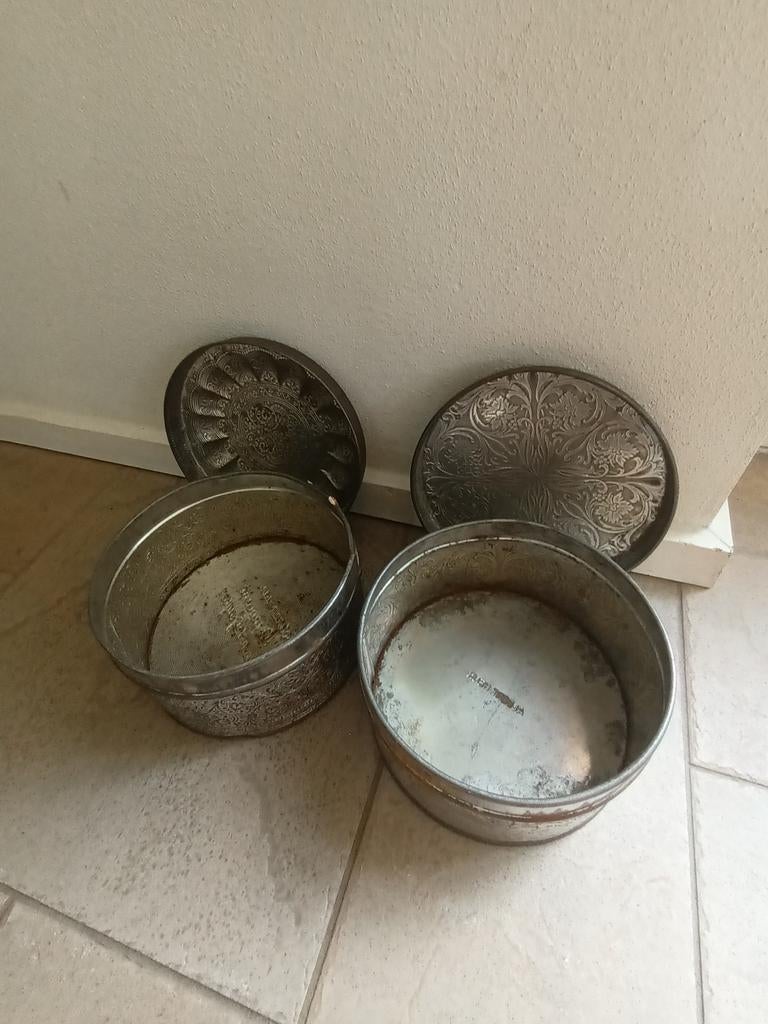 2 zeer oude antieke blikken de Gruyter en Albert Heijn, Ophalen of Verzenden, Gebruikt, Overige