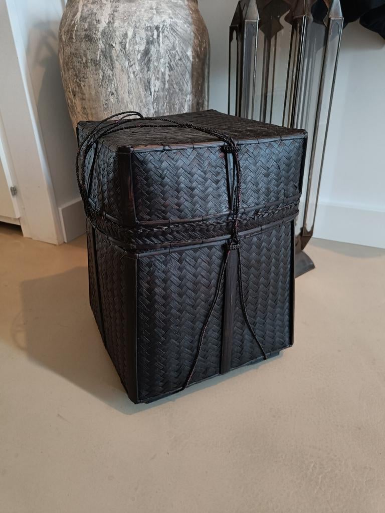 Grote Balinese bamboe offermand opbergmand mand, Ophalen, Overige materialen, Minder dan 50 cm, Gebruikt