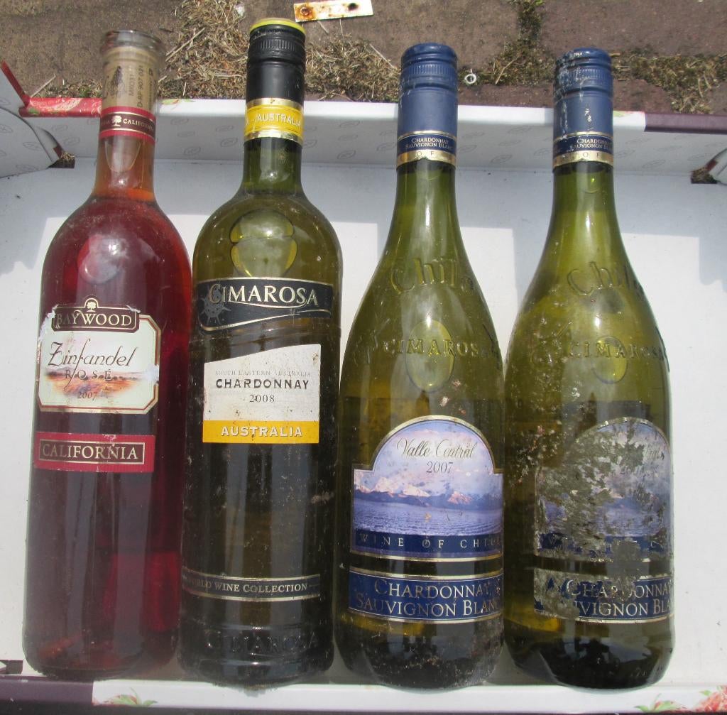 4 oude wijnen van Californie, Australie en Chili, Overige typen, Ophalen of Verzenden, Zo goed als nieuw, Noord-Amerika