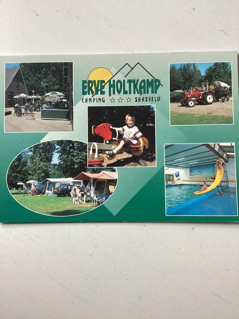 Ansichtkaart Camping Erve Holtkamp in Saasveld, Verzamelen, Verzenden, 1980 tot heden, Gelopen, Overijssel