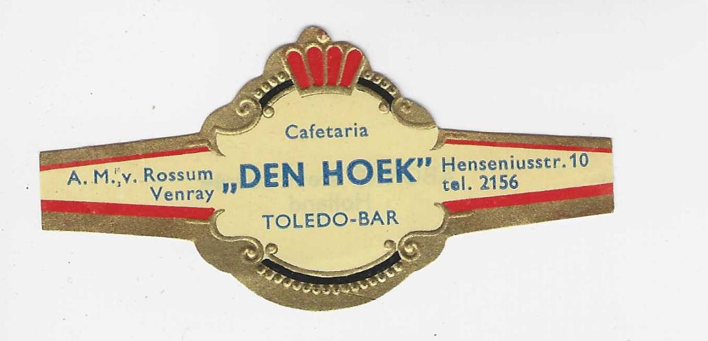 abonnee 1 - 634 = cafetaria den hoek  venray, Ophalen of Verzenden, Sigarenbandjes