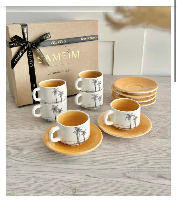 Keramiek espresso set - uit Libanon, Antiek en Kunst, Ophalen of Verzenden