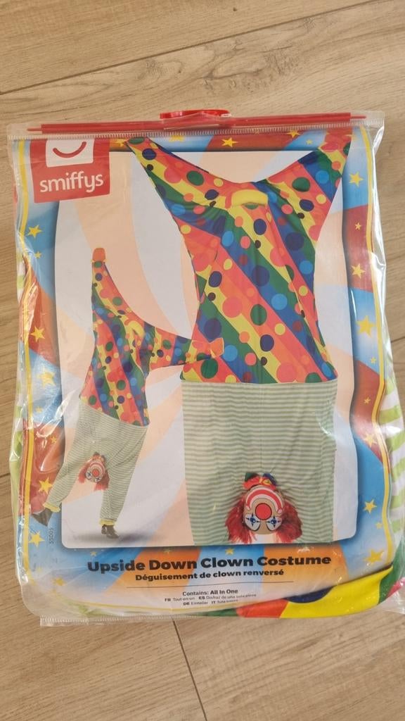 Clown op z'n kop kostuum - Smiffys, Ophalen of Verzenden, Zo goed als nieuw, Carnaval