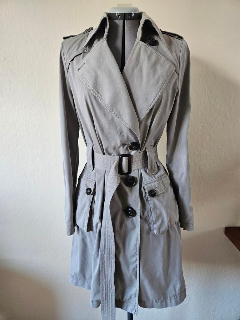 Vintage trenchcoat 90's maat 38 katoen, Kleding | Dames, Jassen | Zomer, Ophalen of Verzenden, Gedragen, Maat 38/40 (M), Beige