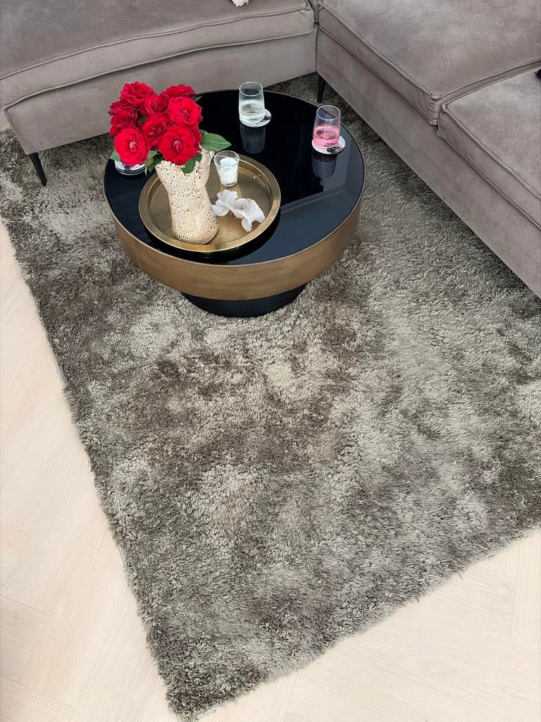 Mosgroen tapijt/vloerkleed 160x230cm Leen Bakker, Gebruikt, 150 tot 200 cm, 200 cm of meer, Ophalen of Verzenden