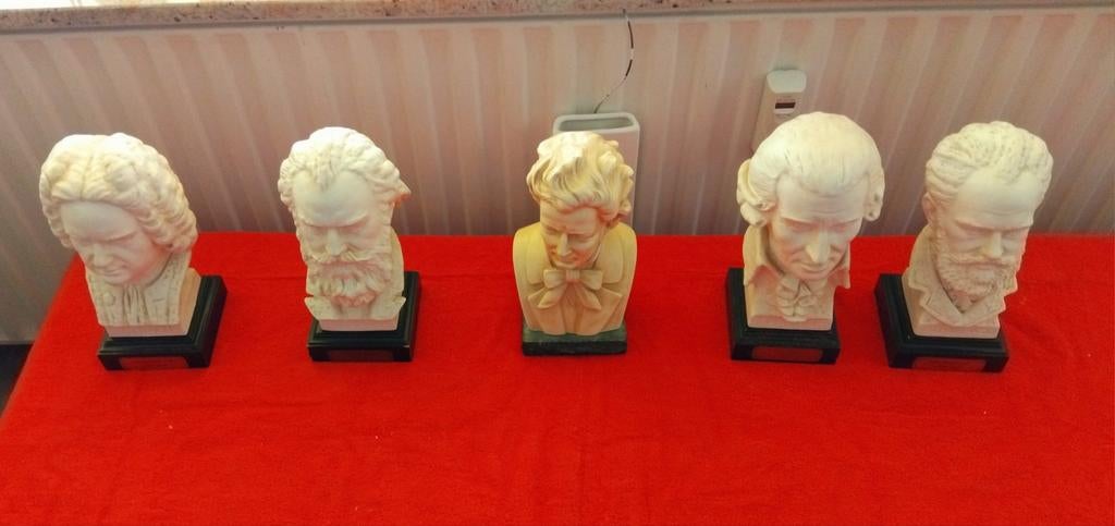 Set van 5 Buste Beeldjes Klassieke Componisten, Ophalen