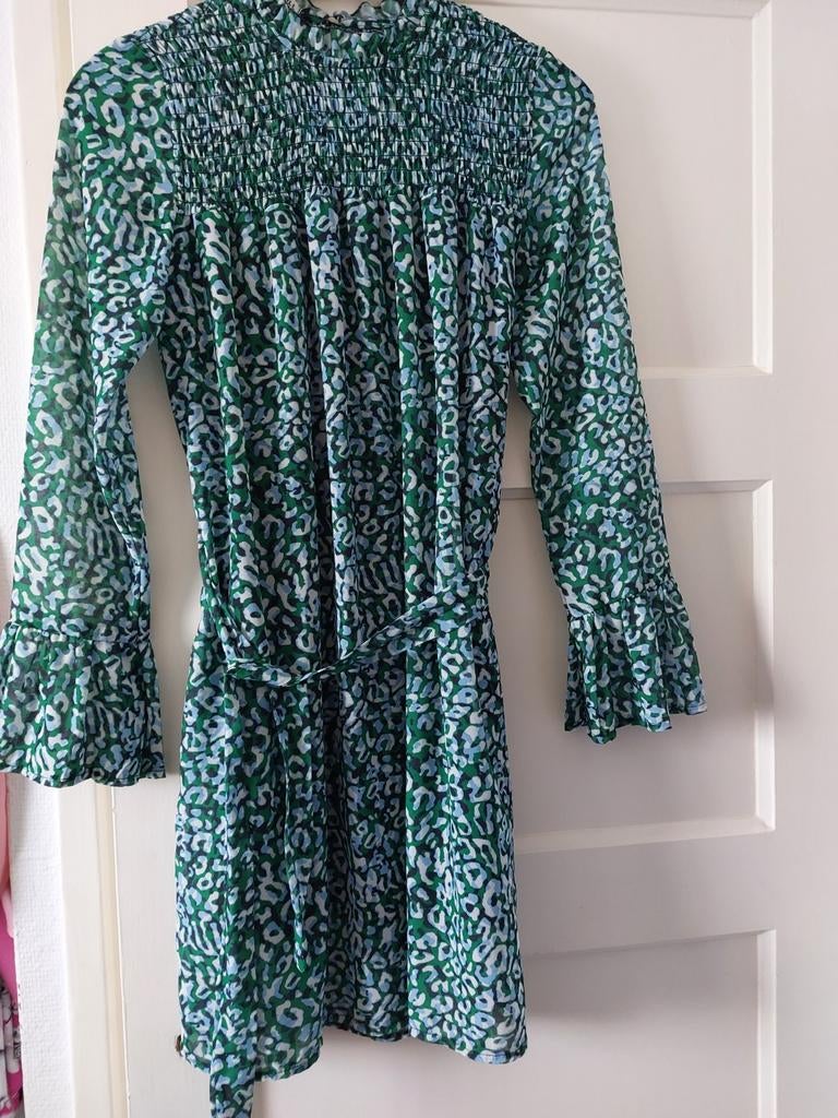 Typical Jill jurk met dierenprint en smockdetails, Kleding | Dames, Ophalen of Verzenden, Zo goed als nieuw, Typical Jill, Maat 36 (S)