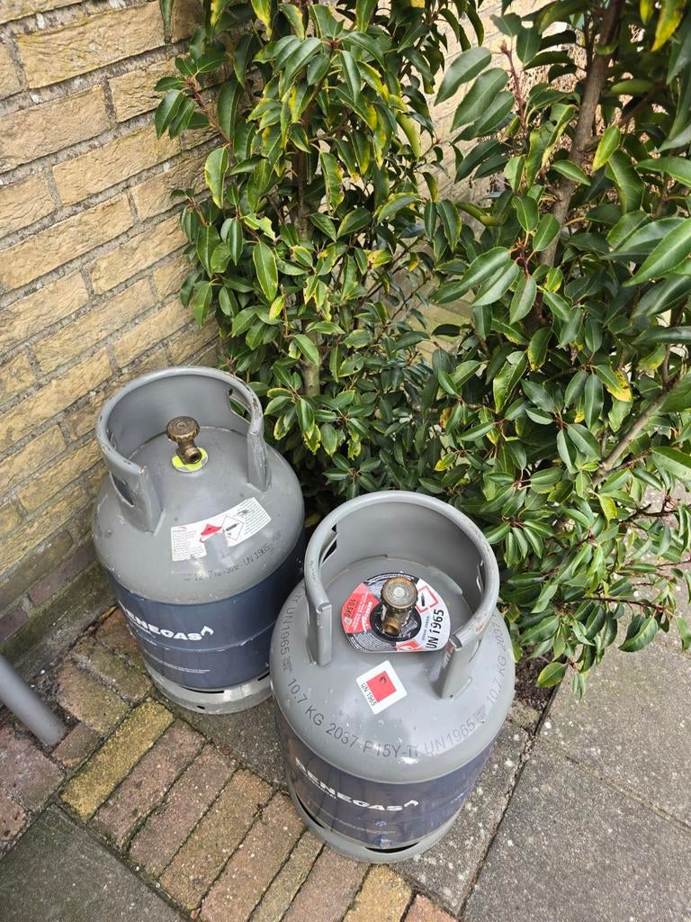 2x  Benegas gasflessen 10.7 kg, Ophalen of Verzenden, Gebruikt, Benegas