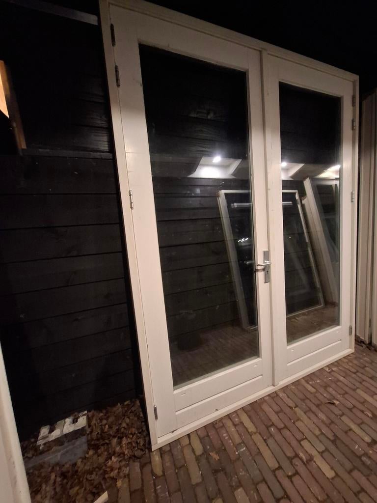 Openslaande tuindeuren dubbel glas deuren terrasdeuren pui, Doe-het-zelf en Verbouw, Kozijnen en Schuifpuien, Ophalen, Deurkozijn