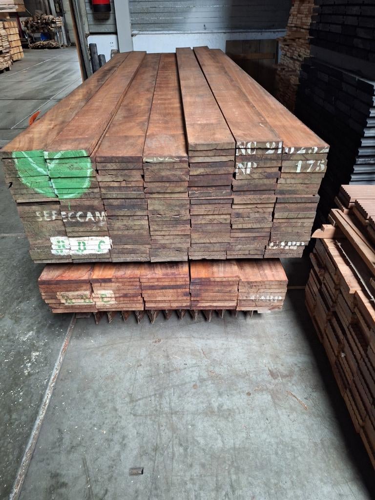 Azobe hardhouten  planken  palen  terras  schutting  vlonder, Ophalen of Verzenden, Nieuw, Hout