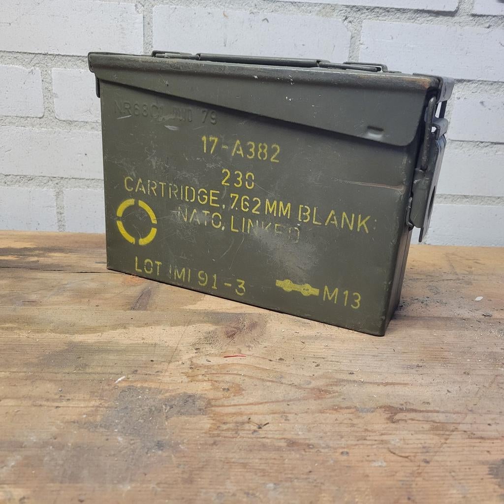 Munitiekist staal leger groen 25x15 cm, Verzamelen, Militaria | Algemeen, Ophalen of Verzenden, Landmacht, Kist of Geocache