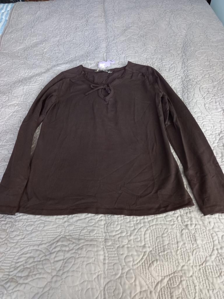 Queen Mum T-shirt lange mouw bruin, Bruin, Queen mum, Nieuw, Lange mouw