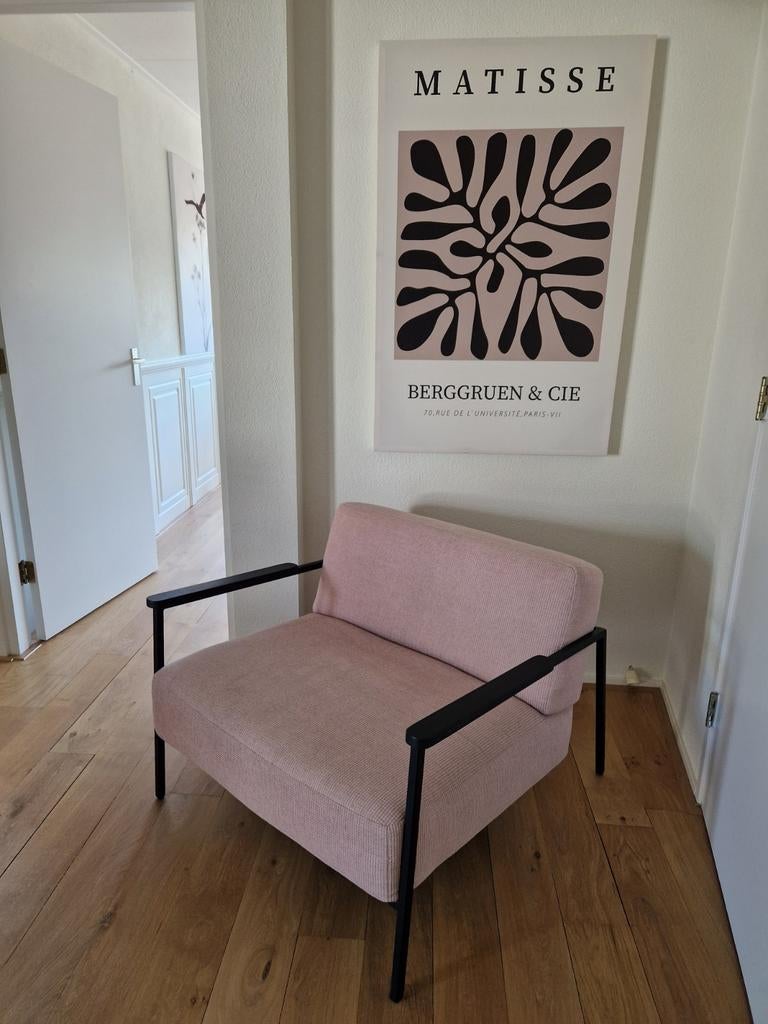 Studio Henk Co lounge chair -  lichtroze design, Ophalen, Zo goed als nieuw, 75 tot 100 cm, 75 tot 100 cm