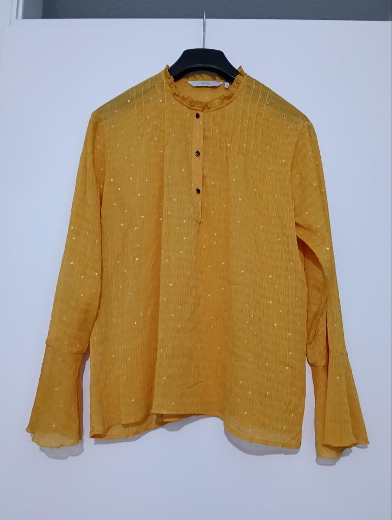 Gele blouse Nümph, H&M, Geel, Maat 42/44 (L), Ophalen of Verzenden