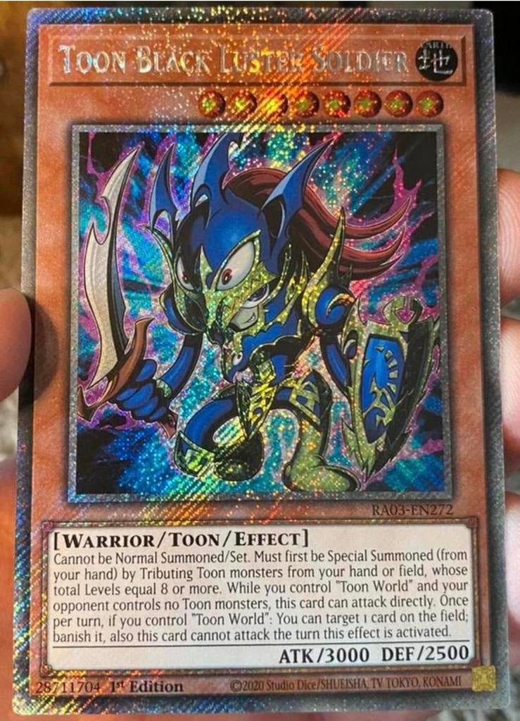 Yu-Gi-Oh! Toon Black Luster Soldier RA03 1st Ed Mint !, Hobby en Vrije tijd, Verzamelkaartspellen | Yu-gi-Oh!, Ophalen of Verzenden