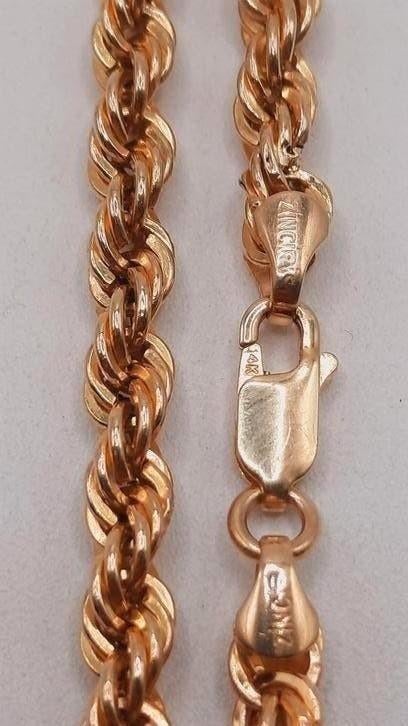 gouden rope ketting 14kt, Www.bredajuwelier.nl, Nieuw, Ophalen of Verzenden, Www.bredajuwelier.nl