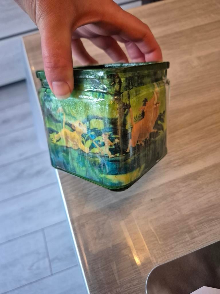 Uniek handgemaakt disney lion king glazen pot bv kunstplant, Verzamelen, Disney, Ophalen of Verzenden, Leeuwenkoning of Jungle Boek