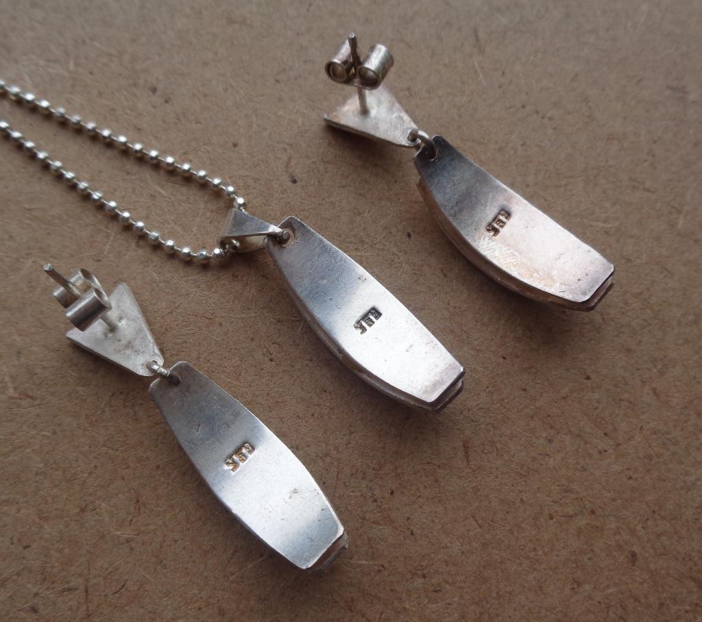 zilveren set ketting, oorbellen met Tumi [219], Met hanger, Verzenden, Zo goed als nieuw, Zilver