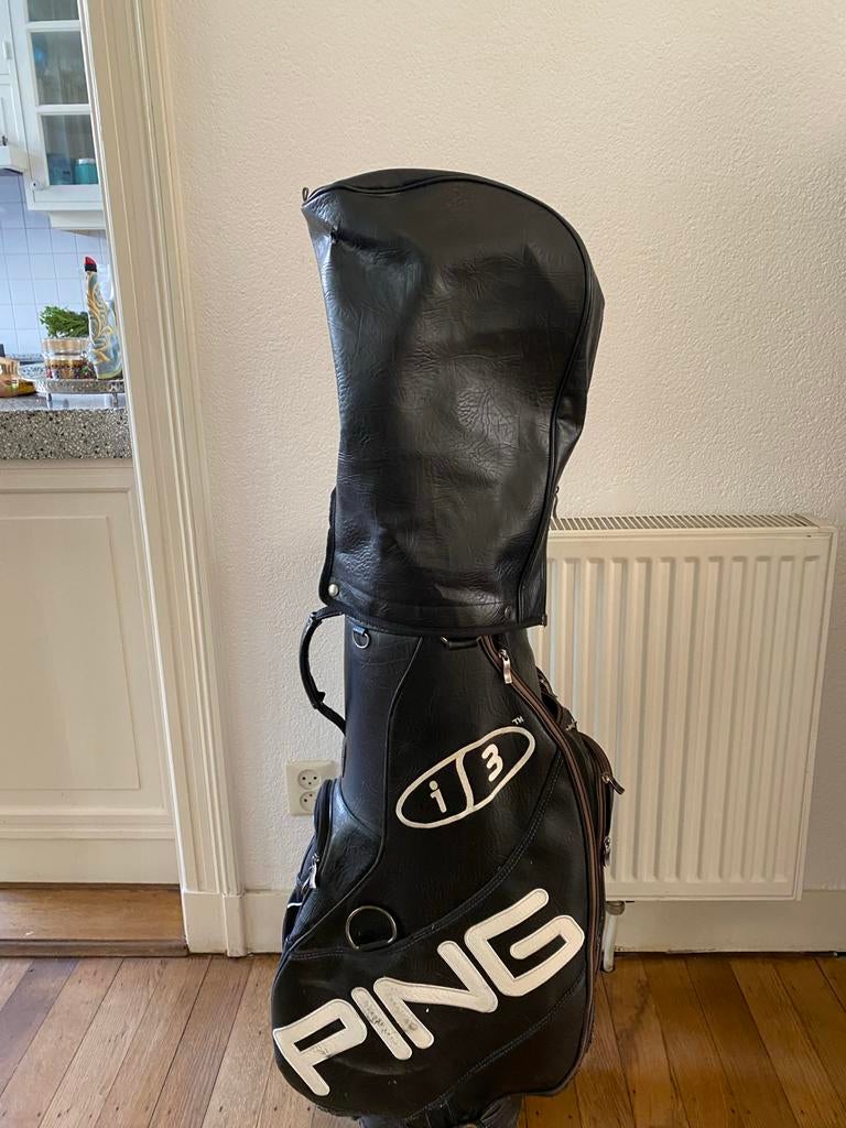 Ping Leren Golftas - Zwart, i/3 model, Sport en Fitness, Golf, Ophalen, Gebruikt, Tas, Ping