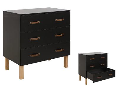 SNEL WEG | 2x Bopita Floris | Ledikant + Commode | Zwart, Ophalen, Zo goed als nieuw, Ledikant